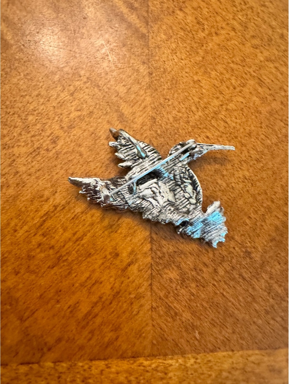 Vintage Blue Rhinestone Hummingbird Brooch Pin 287 - Picture 2 of 3